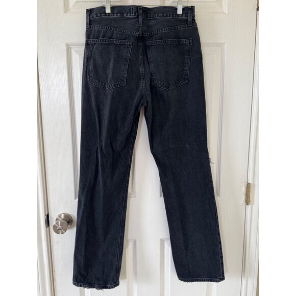 AGOLDE Lana Mid Rise Straight Leg Jeans Black Denim Womens Size 29 - Picture 6 of 16